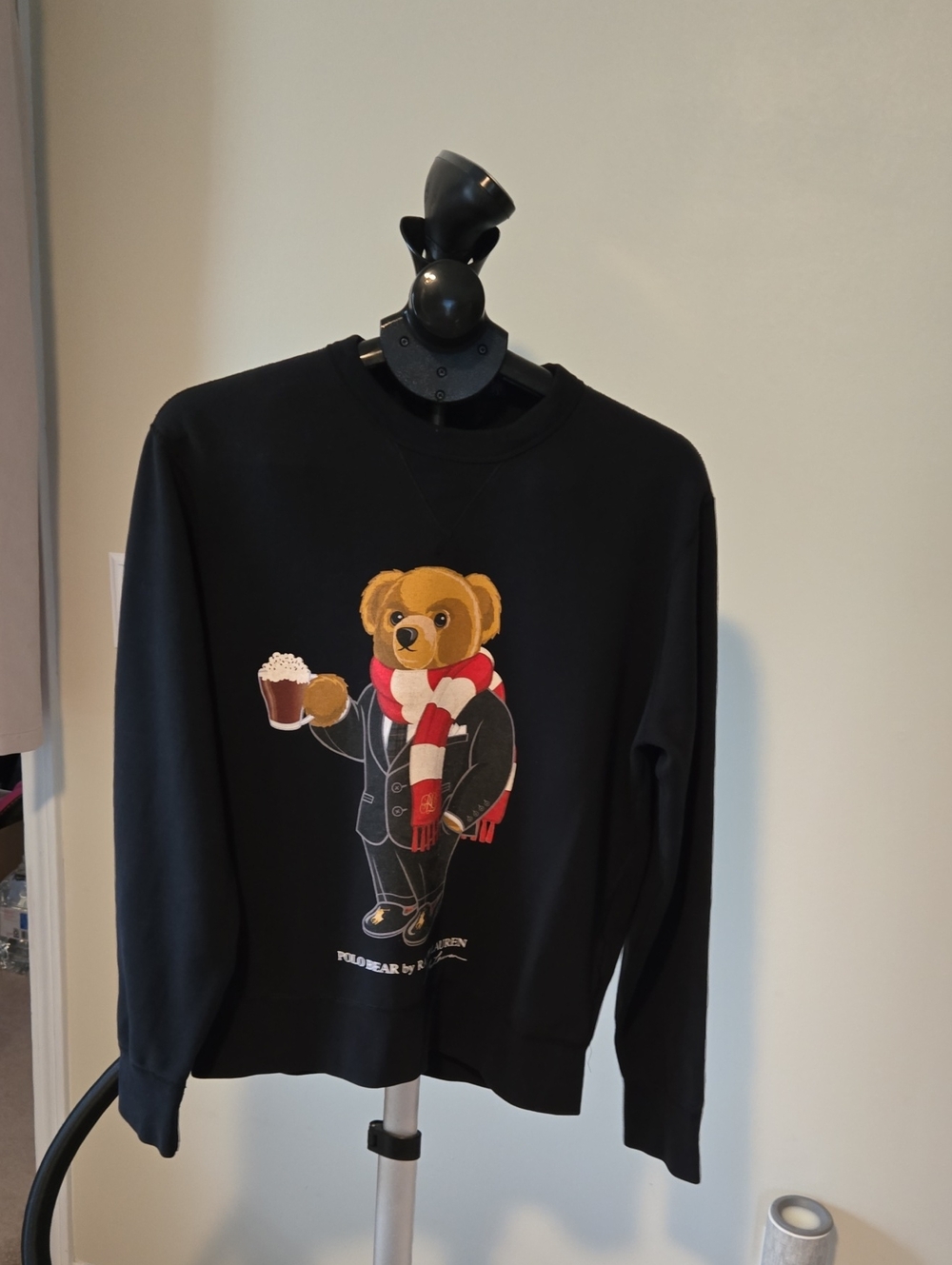 Polo by Ralph Lauren Black Sweatshirt with Bear Graphic